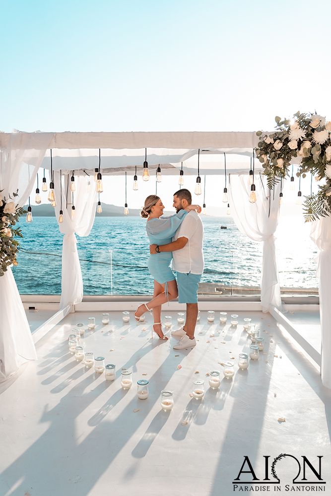 A lift at the flower-dressed arch as the sun goes down